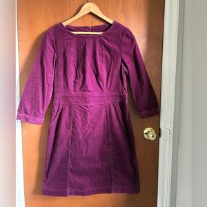 Boden Plum Corduroy Mini Dress